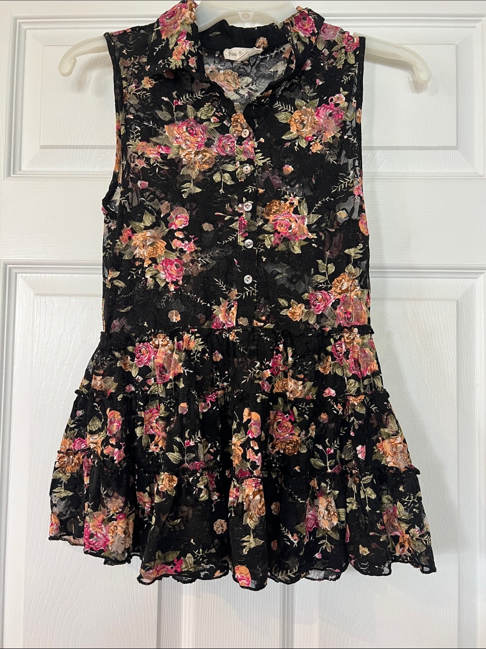 Hem & Thread Black Floral Tank Top